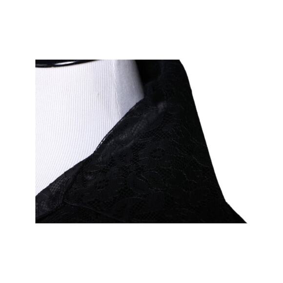 Vintage 40s/50s Donald Original Black Satin Dress with Front Lace Trim Medium - Picture 10 of 11